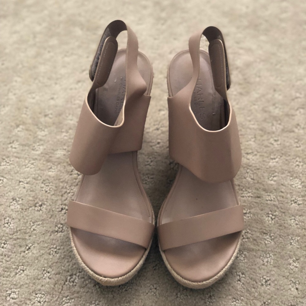 3in Wedge Tan Sandal. Lightly worn.